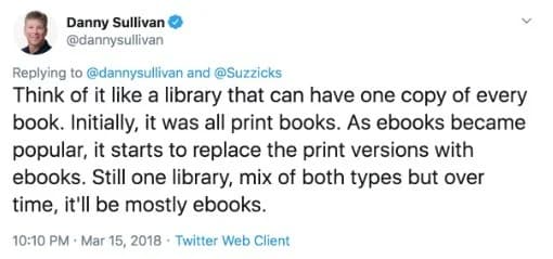 Danny Sullivan Twitter Quote on Mobile-First Indexing
